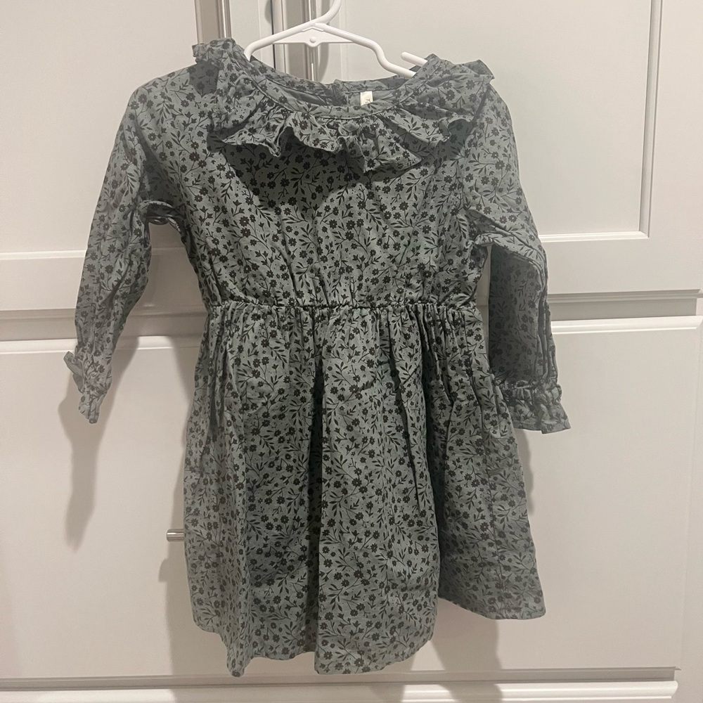 Floral Blue-Gray Rylee+Cru  Dress 2-3 T